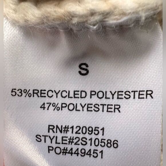 Pink Rose Knit Button Front Short Sleeve Oatmeal V-Neck Sweater. Pockets. Small. - Picture 8 of 9